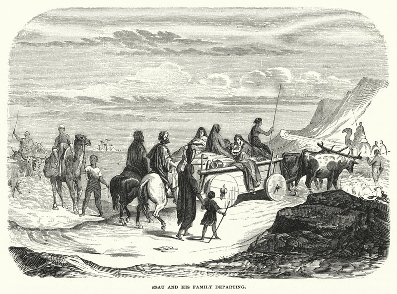 Esau and his Family departing (engraving) 作者 英语学校