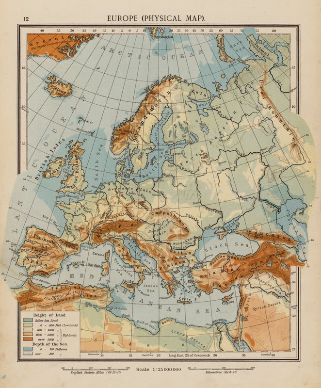 欧洲自然地理地图（彩色印刷版） 作者 英语学校