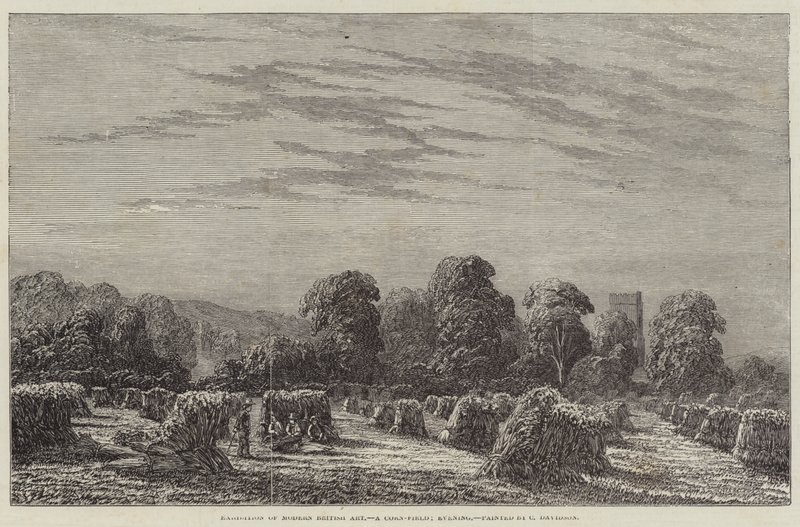 英国现代艺术展，玉米地，晚上（版画） 作者 英语学校
