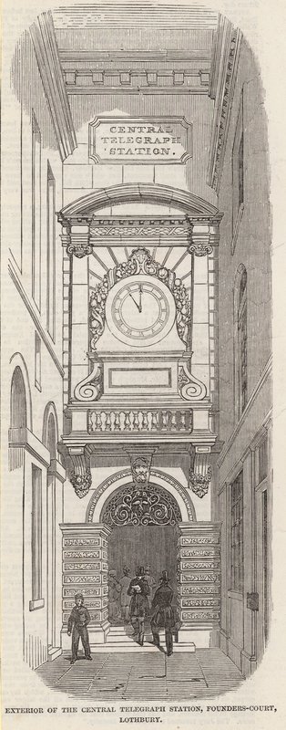 中央电报站的外部，Pounders Court，Lothbury 作者 英语学校
