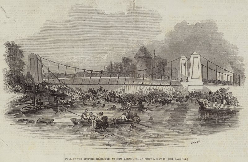 Fall of the Suspension Bridge, at New Yarmouth, on Friday, 2 May (engraving) 作者 英语学校