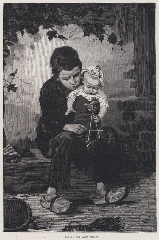 费舍尔男孩和孩子（雕刻 作者 英语学校