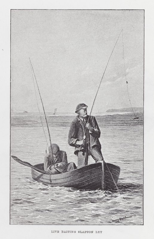 钓鱼：活饵 Slapton Ley (litho) 作者 英语学校