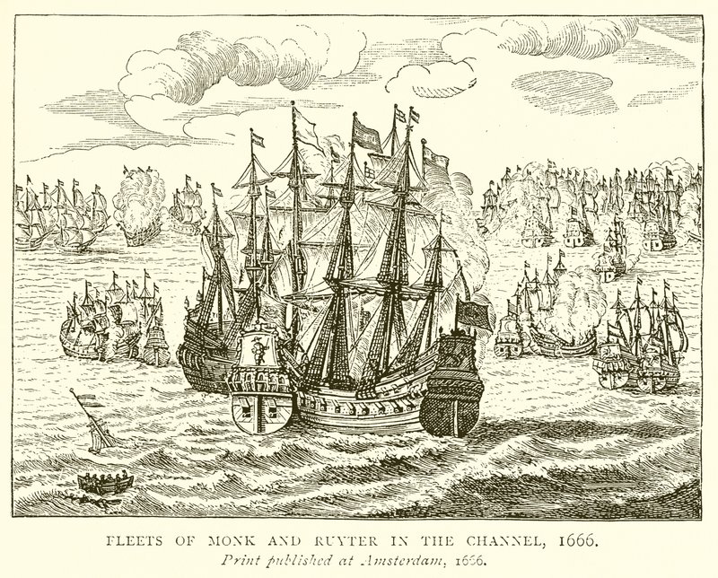 1666年在海峡的僧侣和鲁伊特的舰队 作者 英语学校