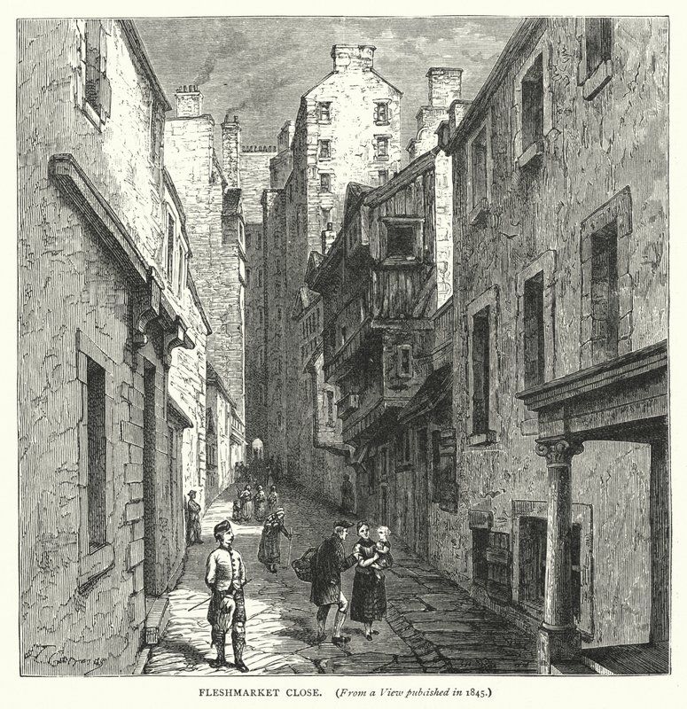 Fleshmarket Close（雕刻）。 作者 英语学校