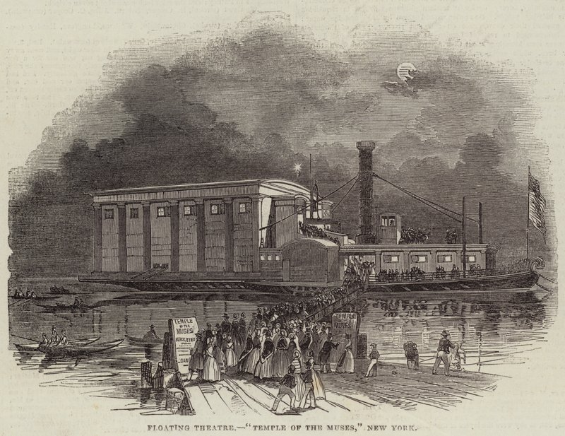 Floating Theatre, "Temple of the Muses," New York (engraving) 作者 英语学校