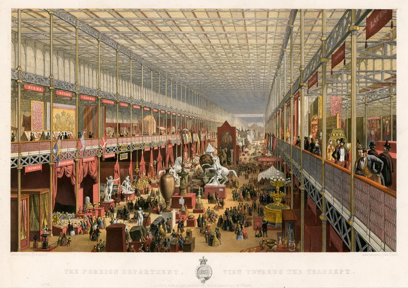 外交部，观看Transept，大展，1851年 作者 英语学校
