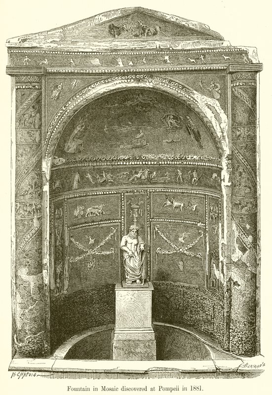 1881年在庞贝城发现的马赛克喷泉 作者 英语学校