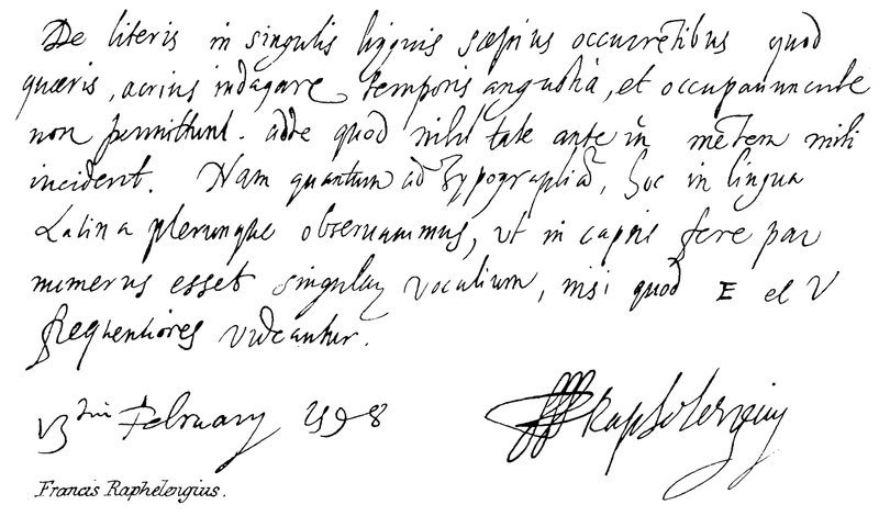 Francis Raphelengius 作者 英语学校