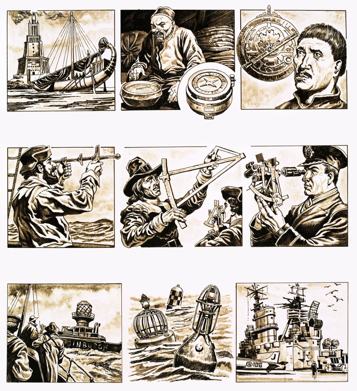 从那时到现在。航海图》（纸上水粉画 作者 英语学校