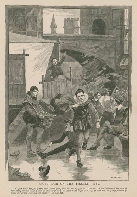 泰晤士河上的弗罗斯特博览会，1683-84 作者 英语学校