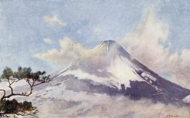 富士山，"神山"（彩色石版画） 作者 英语学校