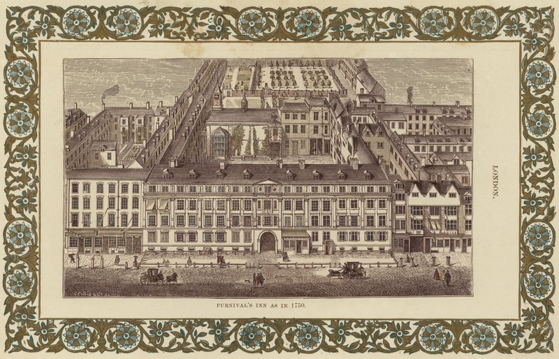 Furnivals Inn酒店于1750年（彩色雕刻） 作者 英语学校
