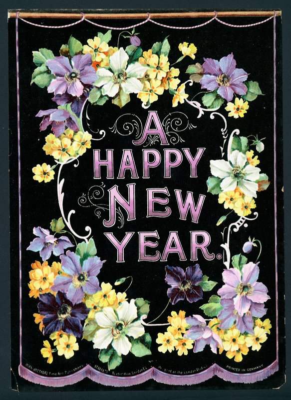 花的花环，新年卡片 作者 英语学校
