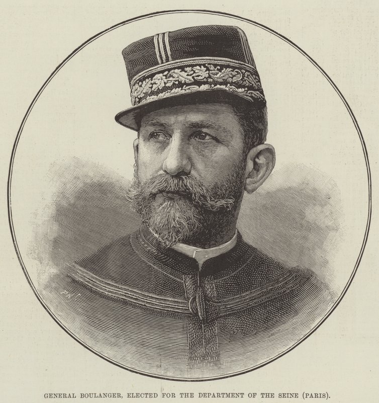General Boulanger, elected for the Department of the Seine, Paris (engraving) 作者 英语学校