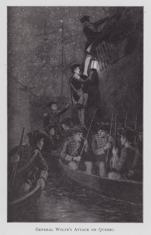 沃尔夫将军进攻魁北克（石版画） 作者 英语学校