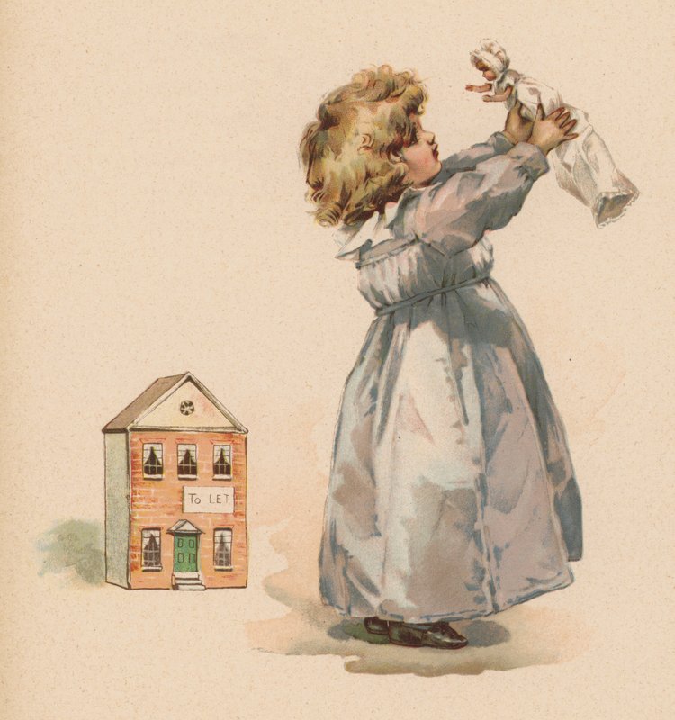 带着洋娃娃的女孩(chromolitho) 作者 英语学校
