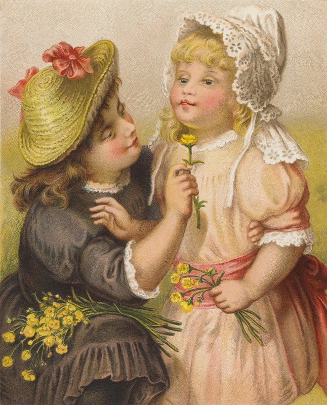 女孩与毛茛（chromolitho） 作者 英语学校