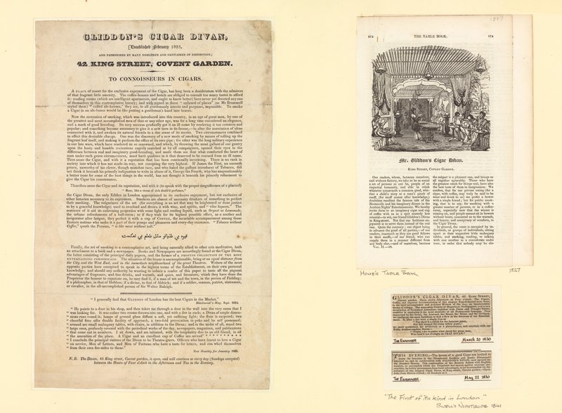 Gliddons Cigar Divan，成立于1825年2月 作者 英语学校