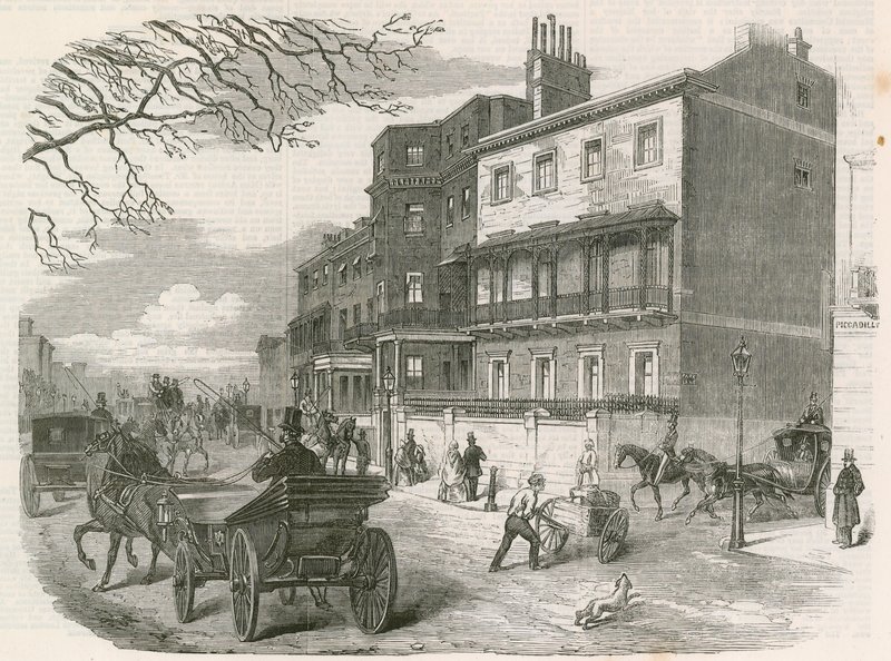 Gloucester House，皮卡迪利，伦敦，已故的格洛斯特公爵夫人的住所 作者 英语学校