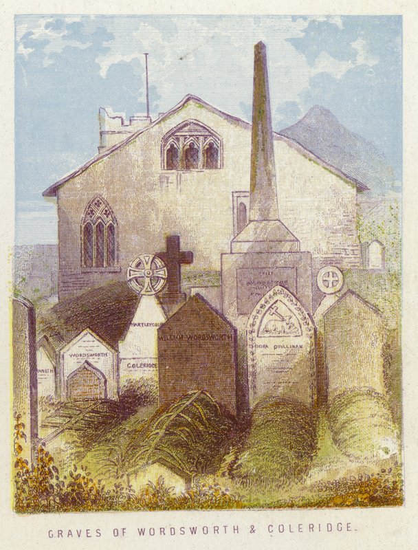 华兹华斯和柯勒律治之墓（彩色石版画） 作者 英语学校