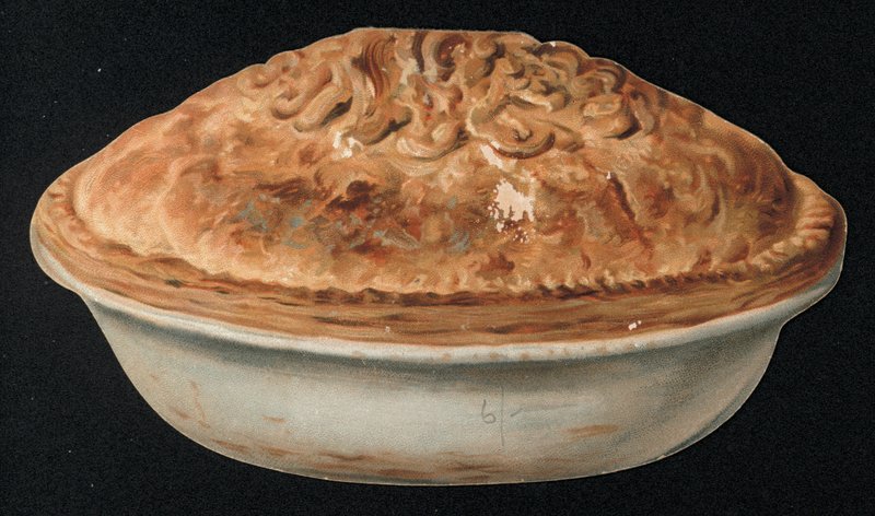 Greetings card in the shape of a pie. (chromolitho) 作者 英语学校