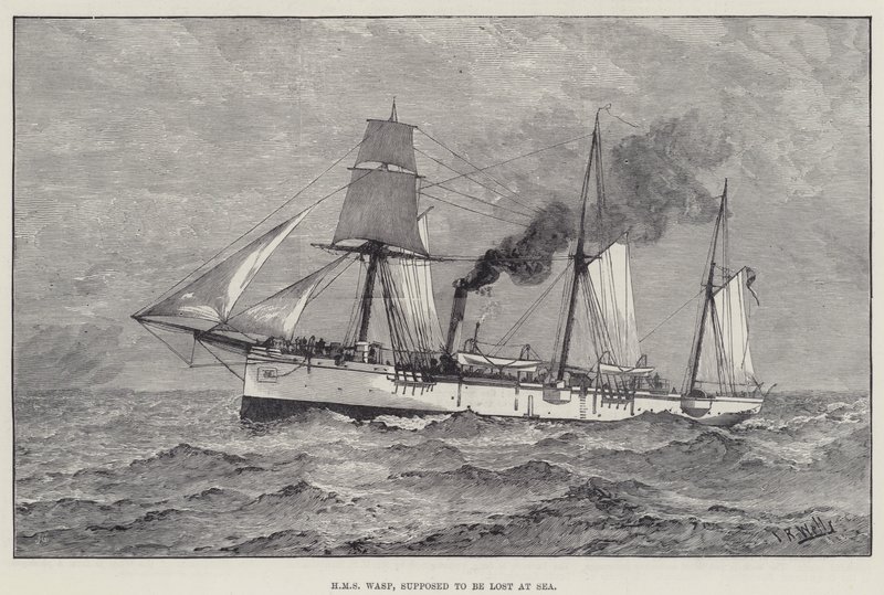 HMS Wasp，应该在海上丢失（雕刻） 作者 英语学校