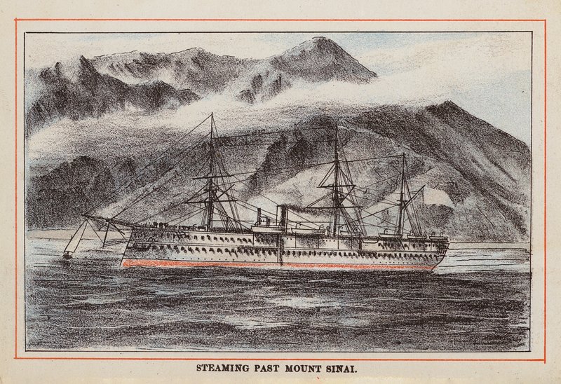 HM 印度兵舰：驶过西奈山（彩色雕刻） 作者 英语学校