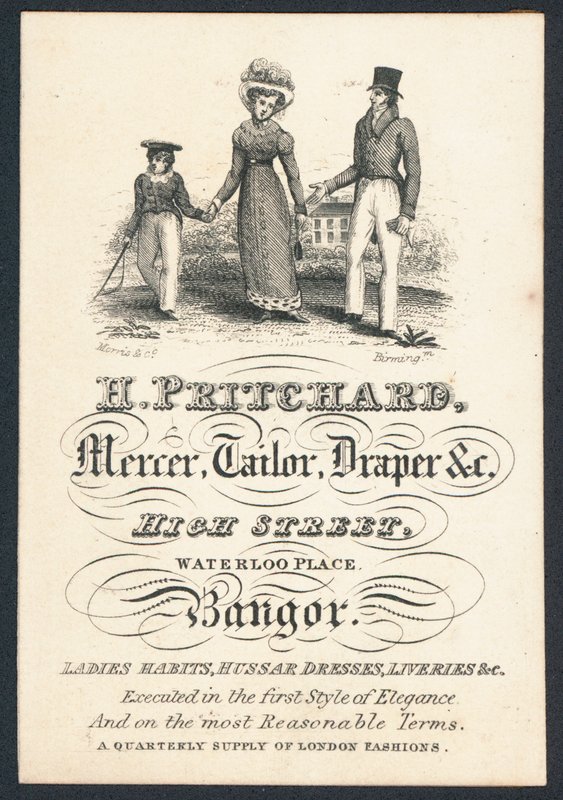 H Pritchard，mercer，裁缝和布料，交易卡 作者 英语学校