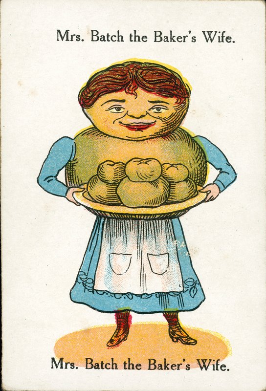 幸福家庭，约 1920 年：面包师的妻子巴奇夫人（彩色石版画） 作者 英语学校