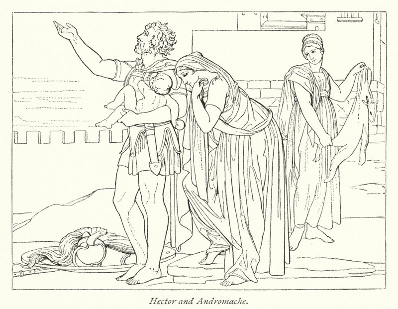 Hector and Andromache (石版画) 作者 英语学校