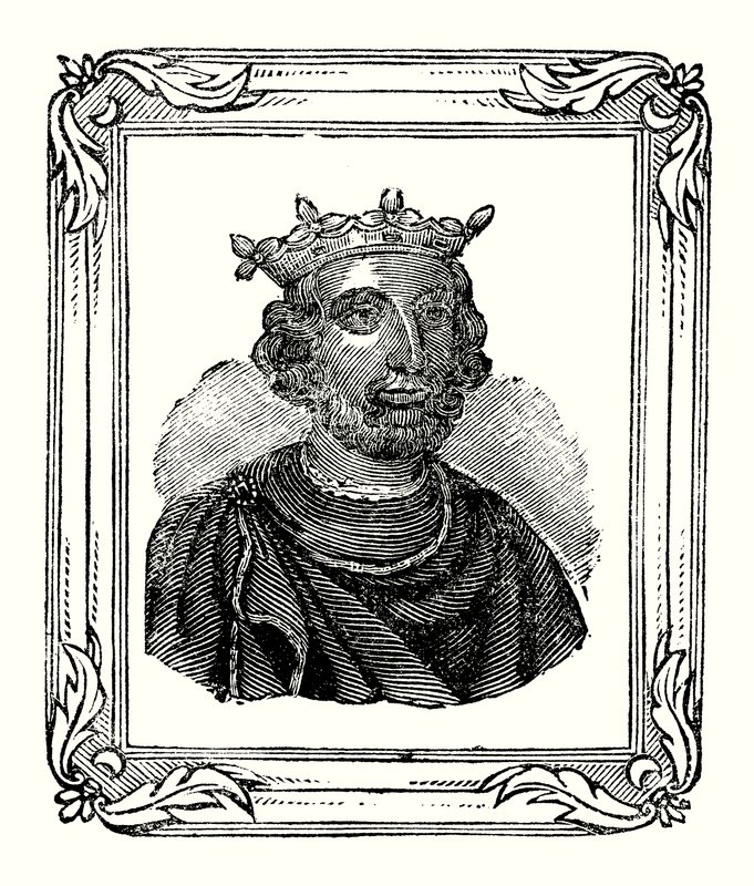 亨利三世生于1208年，于1216年加冕，死于1272年（版画） 作者 英语学校
