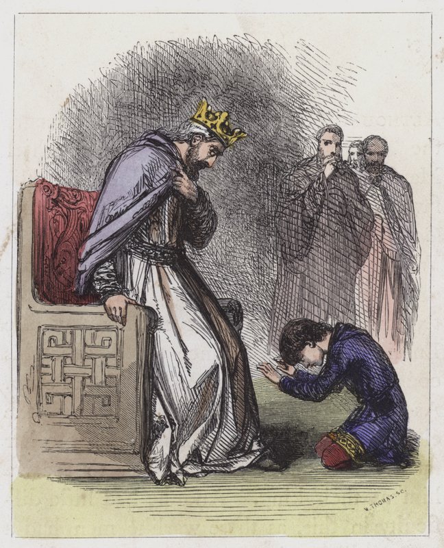 Henry hearing of the Loss of the White Ship (coloured engraving) 作者 英语学校