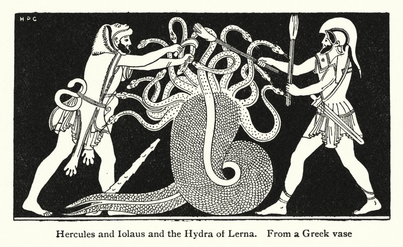 Hercules and Iolaus and the Hydra of Lerna (litho) 作者 英语学校