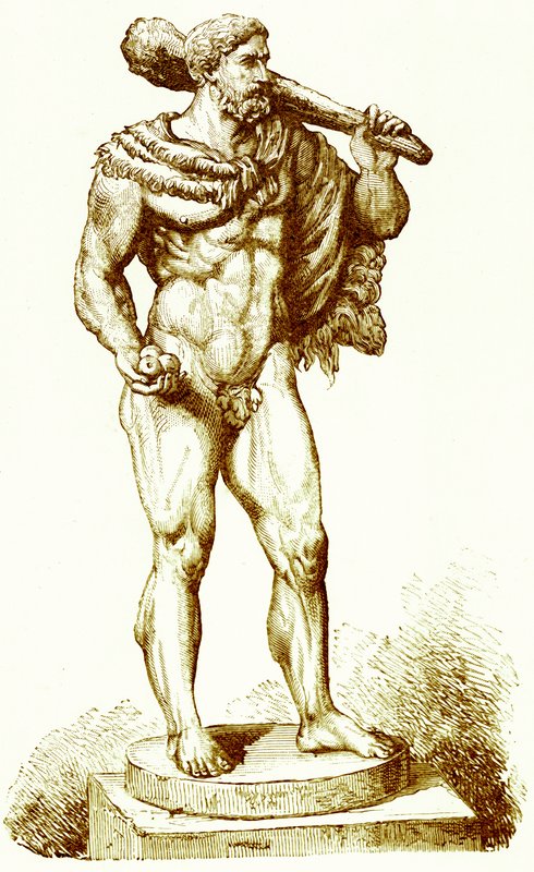 赫拉克勒斯，维克多·杜瑞的罗马历史插图，1884年出版（数字增强图像） 作者 英语学校