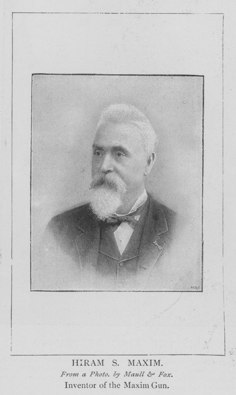 马克西姆（Hiram S Maxim）（雕版印刷）。 作者 英语学校