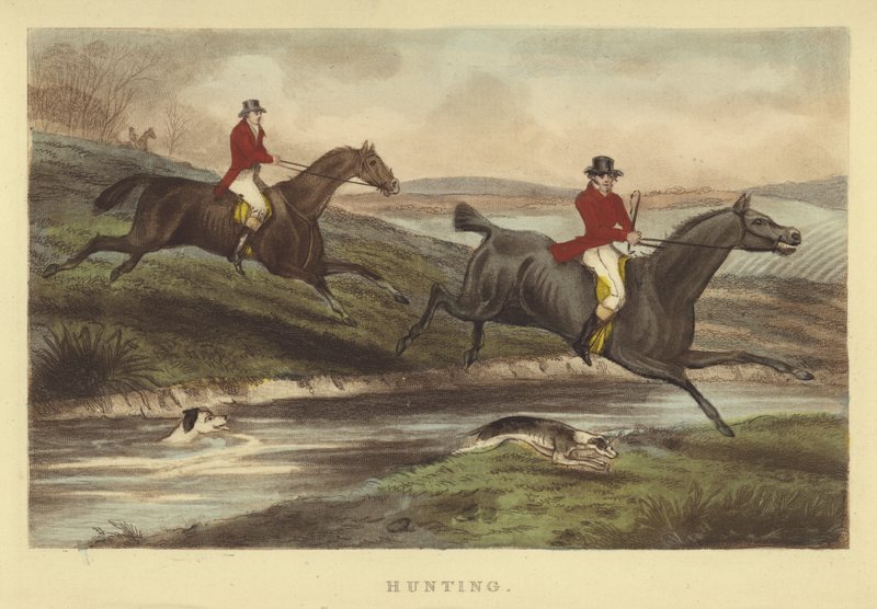 Hunting (coloured engraving) 作者 英语学校