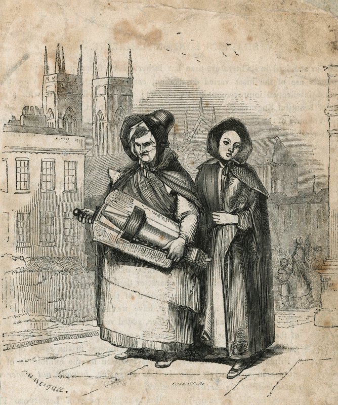 由母亲和女儿携带的Hurdy gurdy 作者 英语学校