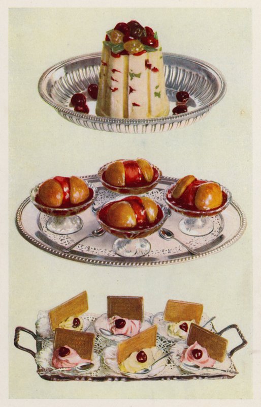 冰布丁；Peches Melba；奶油冰（彩色石版印刷） 作者 英语学校