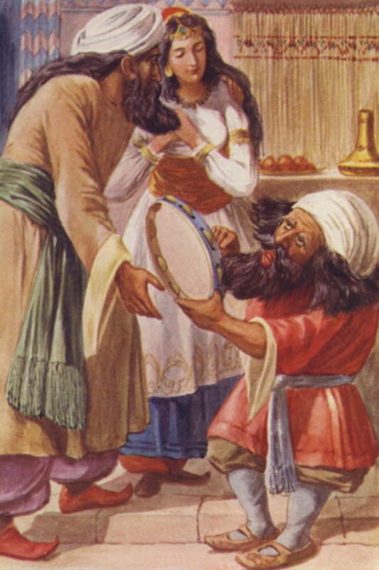 Illustration for Ali Baba and the Forty Thieves (colour litho) 作者 英语学校