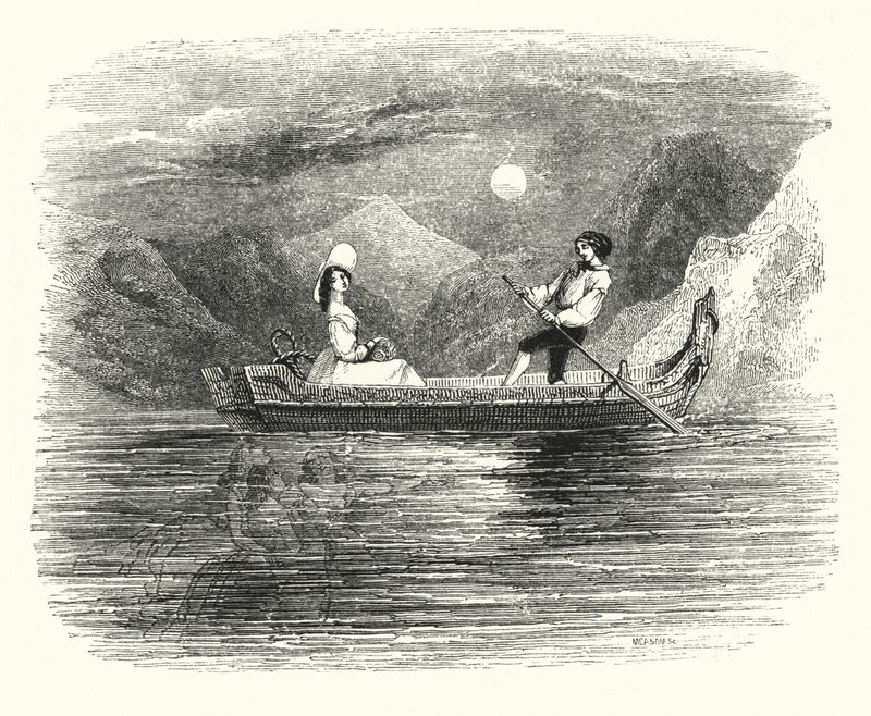 芭蕾舞剧《Ondine或The Naiad》的插图（雕刻）。 作者 英语学校