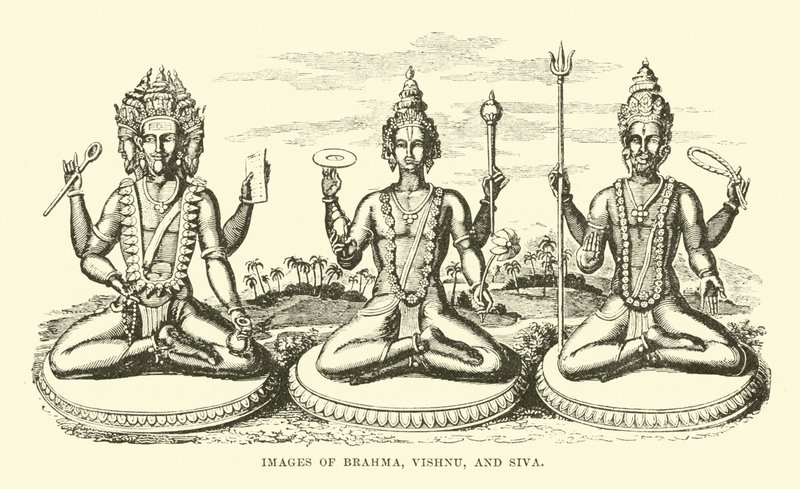 Brahma，Vishnu和Siva的图像 作者 英语学校