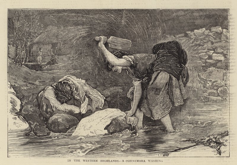 In the Western Highlands, a Connemara washing (engraving) 作者 英语学校