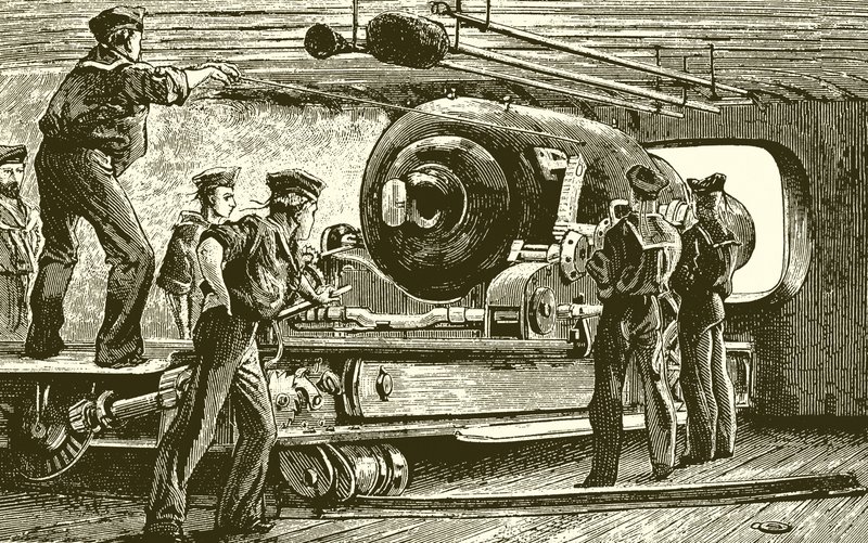 Ironclad的塔楼的内部 作者 英语学校