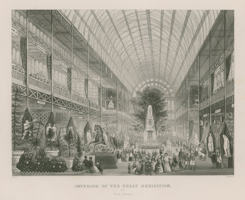 伟大的展览的内部，1851年，南Transept 作者 英语学校
