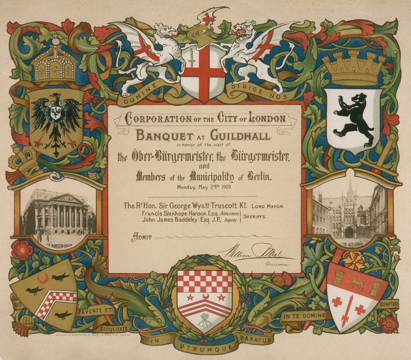 1909年5月24日，伦敦公司邀请参加在市政厅举行的宴会 作者 英语学校