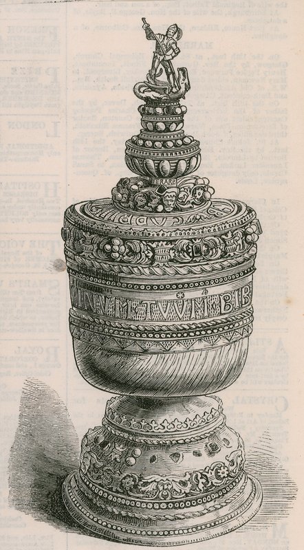 托马斯aBecket的Ivory Grace Cup，镶嵌金色 作者 英语学校