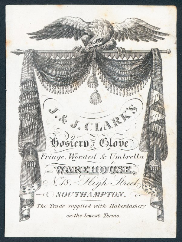 J＆J Clarks，针织品，手套，流苏，精纺和伞仓，贸易卡 作者 英语学校