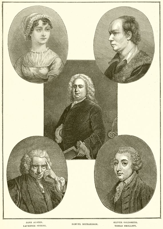 Jane Austen，Laurence Sterne，Samuel Richardson，Oliver Goldsmith，Tobias Smollett 作者 英语学校