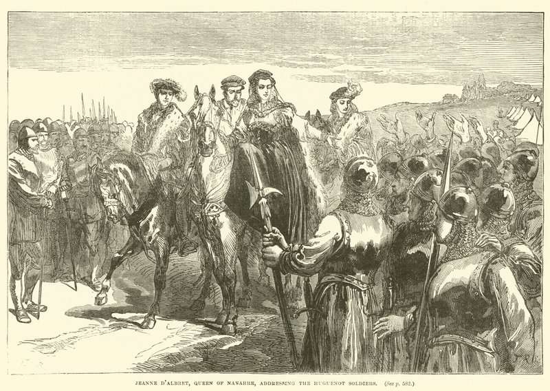 Jeanne d“Albare，纳瓦拉女王，向Huguenot士兵讲话 作者 英语学校